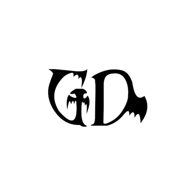 GD monograma logotipo diseño carta texto nombre símbolo monocromo logotipo alfabeto carácter simple logotipo