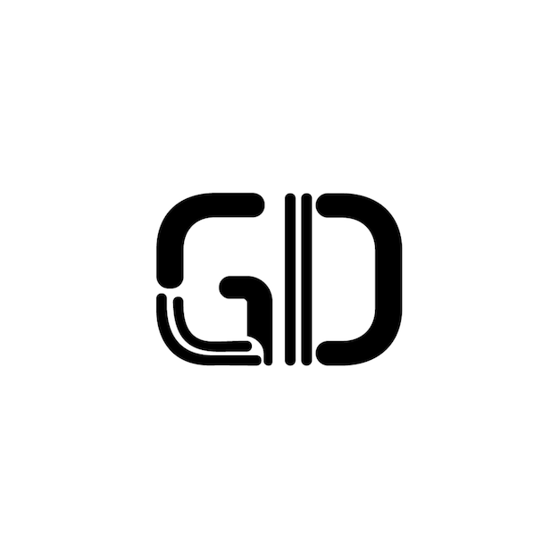 GD monograma logotipo diseño carta texto nombre símbolo monocromo logotipo alfabeto carácter simple logotipo