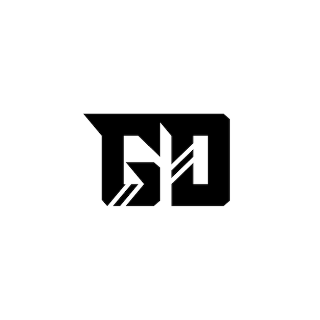 GD monograma logotipo diseño carta texto nombre símbolo monocromo logotipo alfabeto carácter simple logotipo