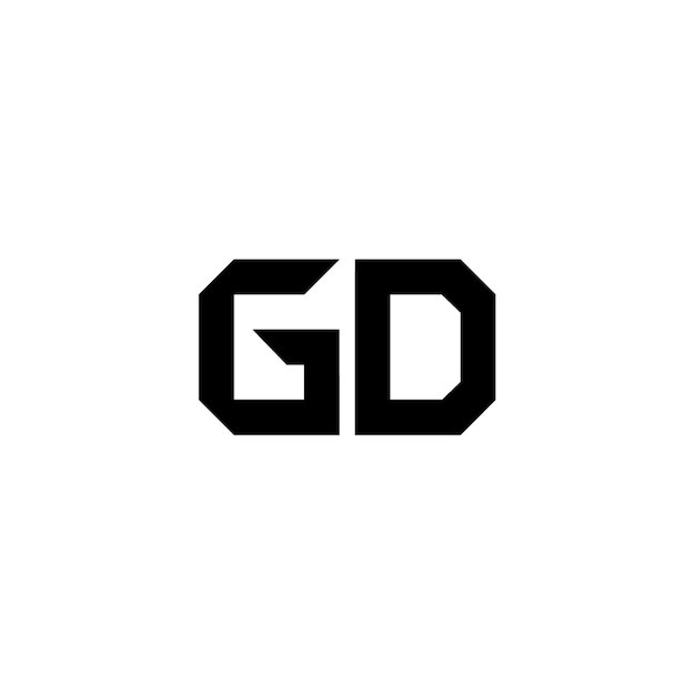 GD monograma logotipo diseño carta texto nombre símbolo monocromo logotipo alfabeto carácter simple logotipo