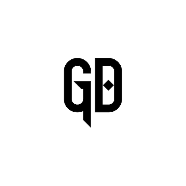 GD monograma logotipo diseño carta texto nombre símbolo monocromo logotipo alfabeto carácter simple logotipo