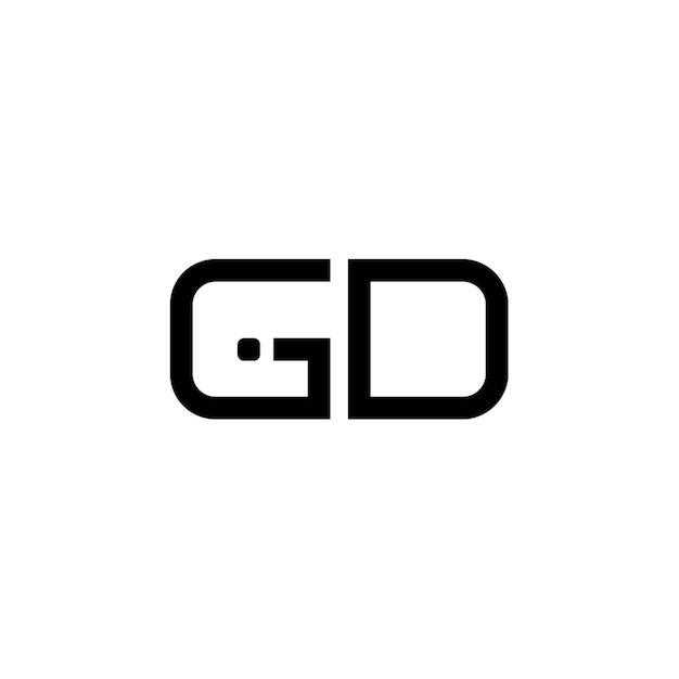 GD monograma logotipo diseño carta texto nombre símbolo monocromo logotipo alfabeto carácter simple logotipo