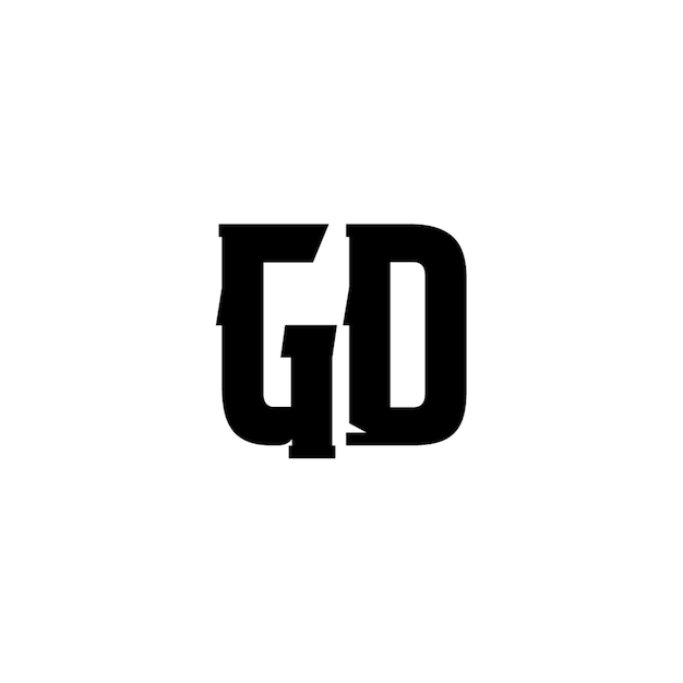 GD monograma logotipo diseño carta texto nombre símbolo monocromo logotipo alfabeto carácter simple logotipo