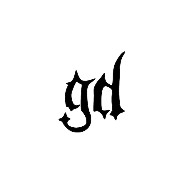 GD monograma logotipo diseño carta texto nombre símbolo monocromo logotipo alfabeto carácter simple logotipo
