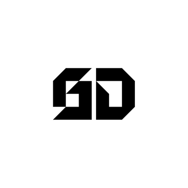 GD monograma logotipo diseño carta texto nombre símbolo monocromo logotipo alfabeto carácter simple logotipo