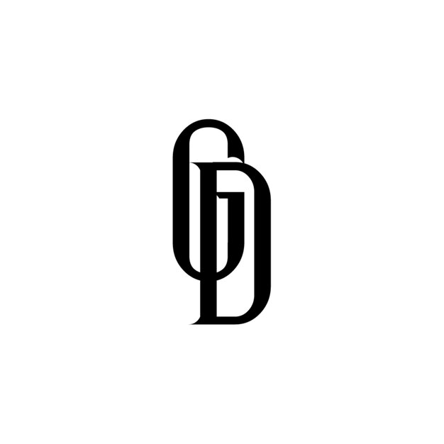 GD monograma logotipo diseño carta texto nombre símbolo monocromo logotipo alfabeto carácter simple logotipo