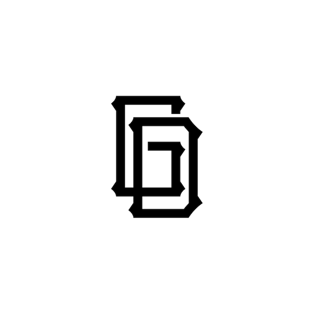 GD monograma logotipo diseño carta texto nombre símbolo monocromo logotipo alfabeto carácter simple logotipo