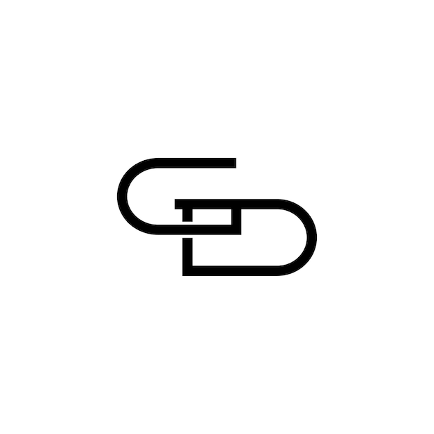 GD monograma logotipo diseño carta texto nombre símbolo monocromo logotipo alfabeto carácter simple logotipo