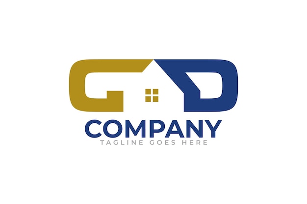 GD Propiedad carta logotipo vivienda identidad inmobiliaria edificio construcción
