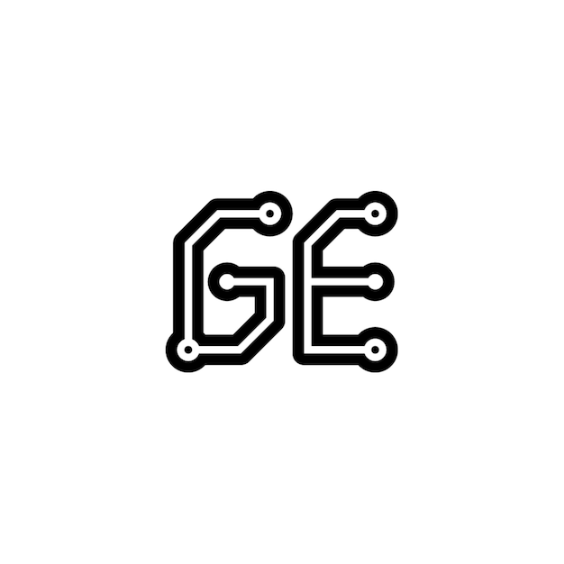 GE monograma logotipo diseño carta texto nombre símbolo monocromo logotipo alfabeto carácter simple logotipo