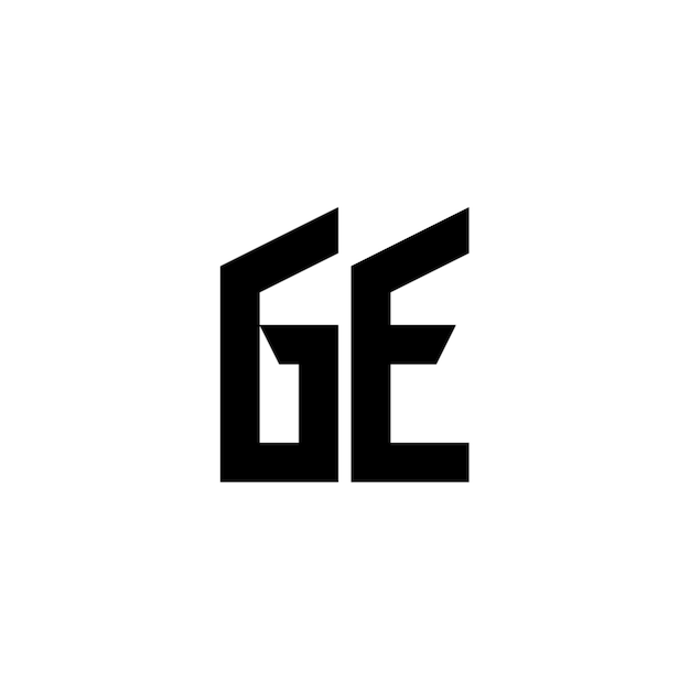 GE monograma logotipo diseño carta texto nombre símbolo monocromo logotipo alfabeto carácter simple logotipo