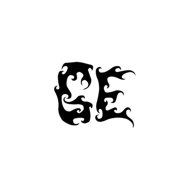 GE monograma logotipo diseño carta texto nombre símbolo monocromo logotipo alfabeto carácter simple logotipo