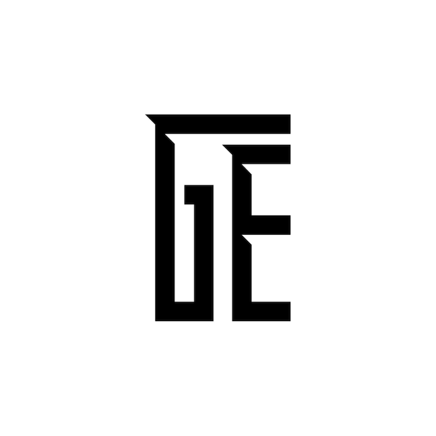 GE monograma logotipo diseño carta texto nombre símbolo monocromo logotipo alfabeto carácter simple logotipo