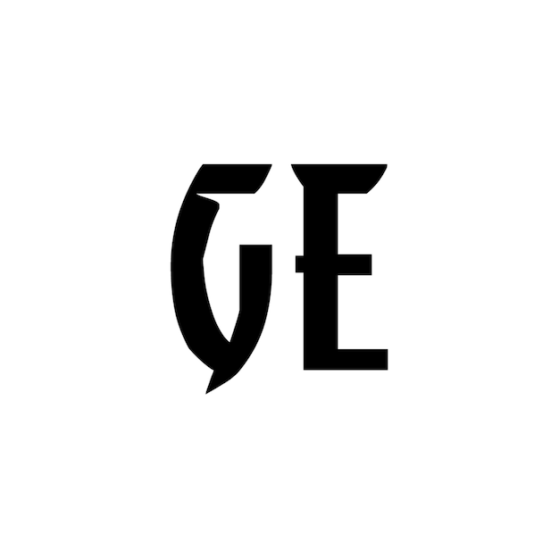 GE monograma logotipo diseño carta texto nombre símbolo monocromo logotipo alfabeto carácter simple logotipo