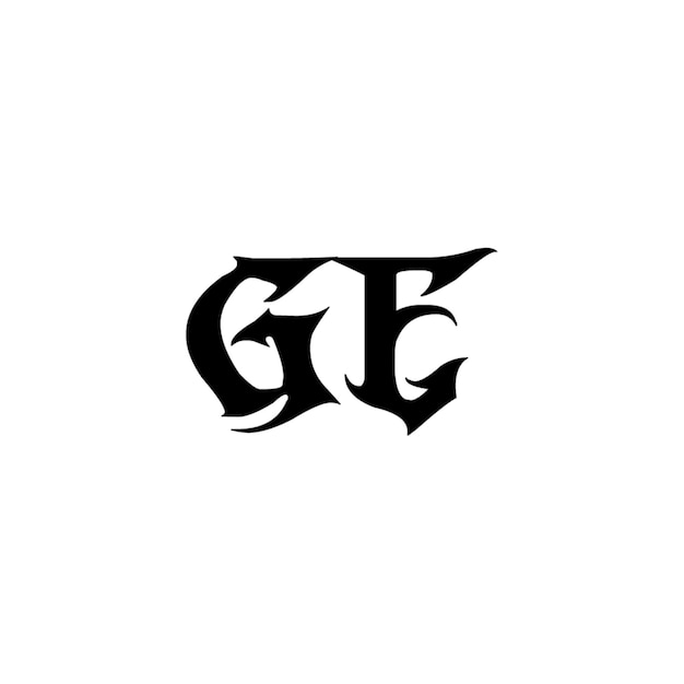 GE monograma logotipo diseño carta texto nombre símbolo monocromo logotipo alfabeto carácter simple logotipo