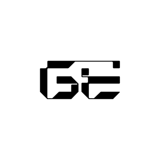 GE monograma logotipo diseño carta texto nombre símbolo monocromo logotipo alfabeto carácter simple logotipo