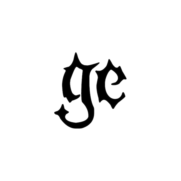 GE monograma logotipo diseño carta texto nombre símbolo monocromo logotipo alfabeto carácter simple logotipo