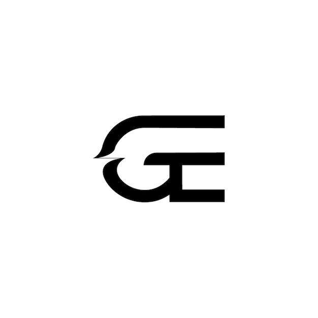 GE monograma logotipo diseño carta texto nombre símbolo monocromo logotipo alfabeto carácter simple logotipo