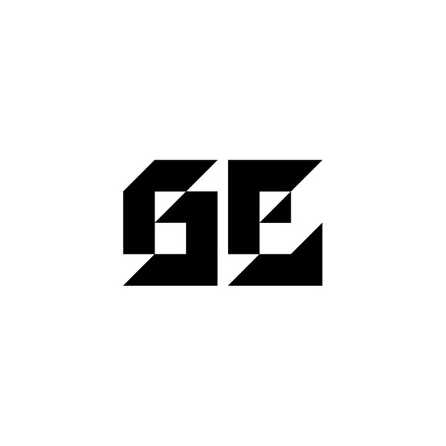 GE monograma logotipo diseño carta texto nombre símbolo monocromo logotipo alfabeto carácter simple logotipo