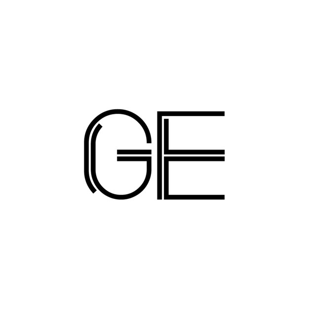 GE monograma logotipo diseño carta texto nombre símbolo monocromo logotipo alfabeto carácter simple logotipo