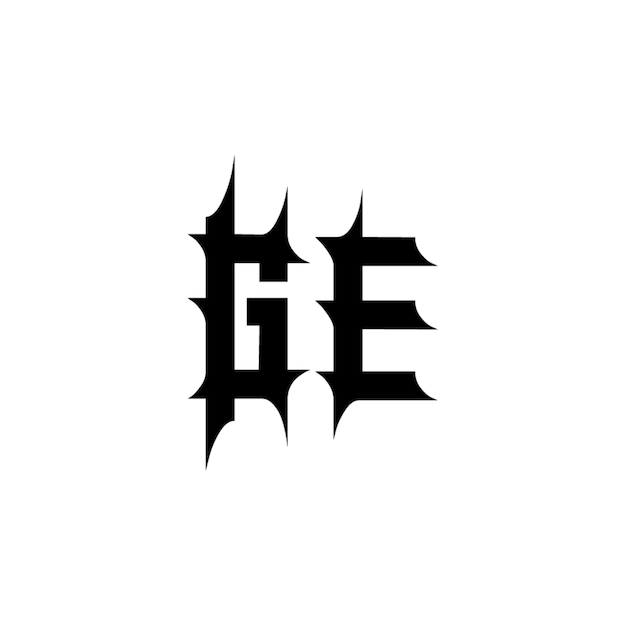 GE monograma logotipo diseño carta texto nombre símbolo monocromo logotipo alfabeto carácter simple logotipo