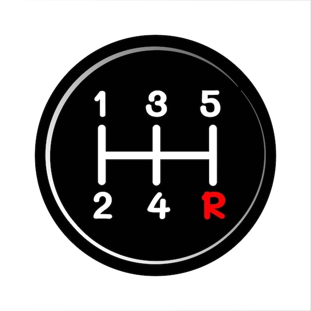 Gear gearshift or shifter Pattern Diagram Symbol of gearbox