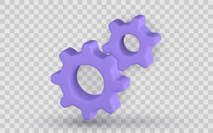 Vector gear settings icon representing process configuration system optimization and engineering