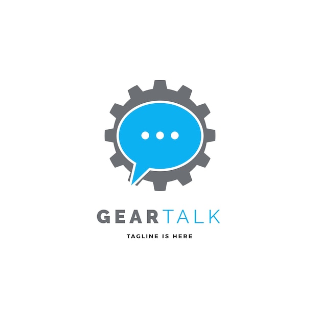 Gear Talk Logo Vector Icono Ilustración