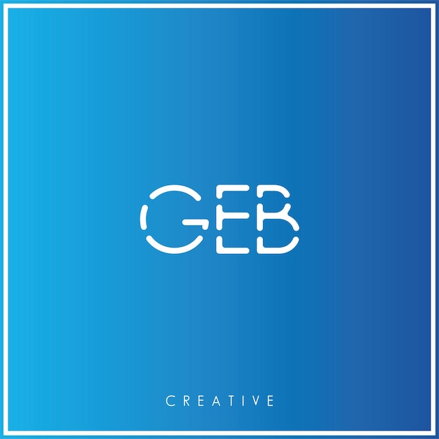 GEB Premium Vector último diseño de logotipo diseño creativo logotipo vector ilustración monograma logotipo mínimo