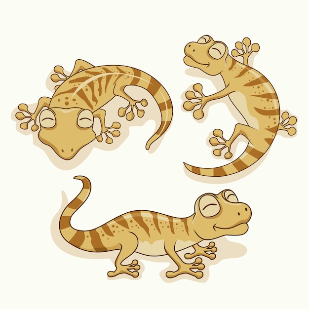 Gecko lagarto de dibujos animados animales