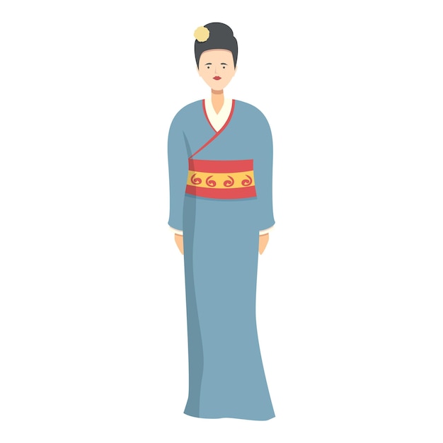 Vector geisha kimono icono dibujos animados vector japón femenino estilo tradicional