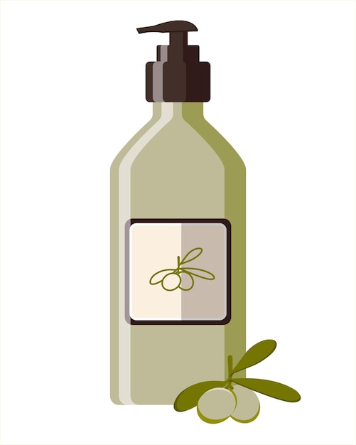 Gel de ducha de aceite de oliva diseño plano