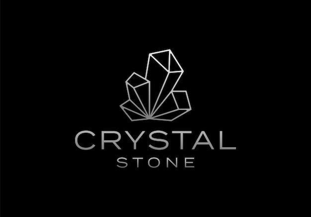 Gemas de diamantes, marco de línea de piedra de cristal diseño de logotipo de lujo de constelación de vidrio