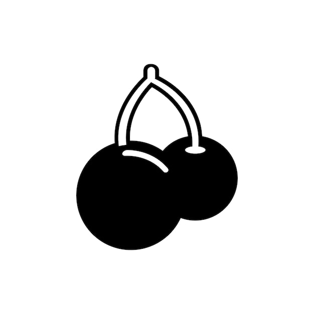 Gemelos de cereza Icono en estilo plano de moda aislado en el símbolo de fondo blanco para el diseño de su sitio web, aplicación de logotipo, interfaz de usuario, diseño plano, ilustración vectorial