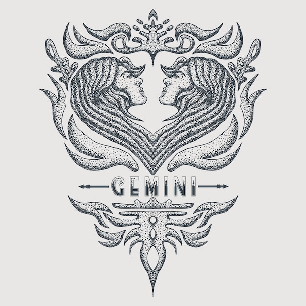 Géminis zodiaco de la vendimia