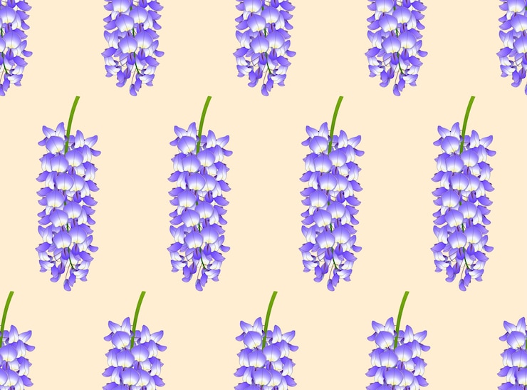 Vector genciana azul violeta sobre fondo beige marfil