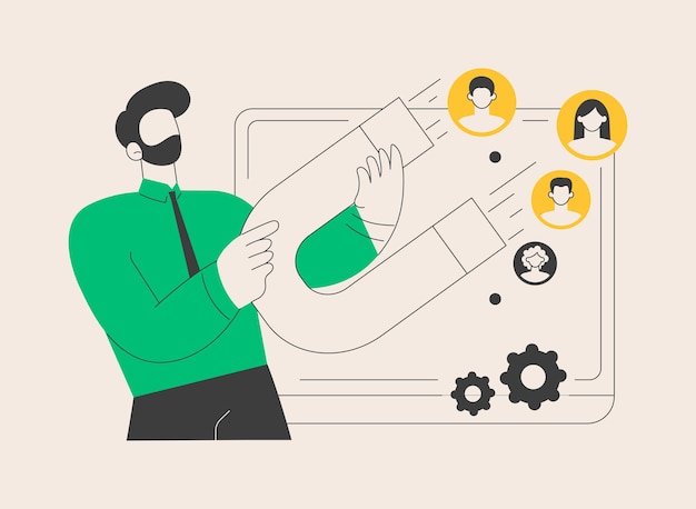 Generación de nuevos clientes potenciales concepto abstracto ilustración vectorial