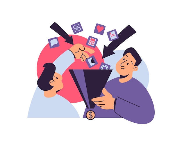 Generación de optimización de gestión de leads de embudo de venta