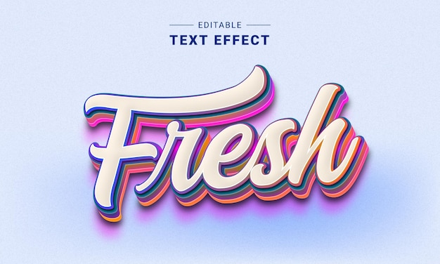 Vector generador de efectos de texto 3d de moda. arte de letras