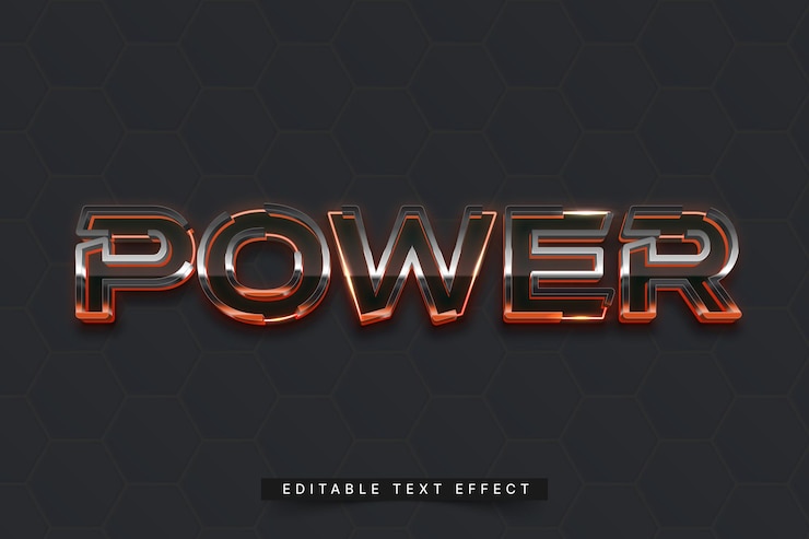 Vector generador de efectos de texto futurista 3d