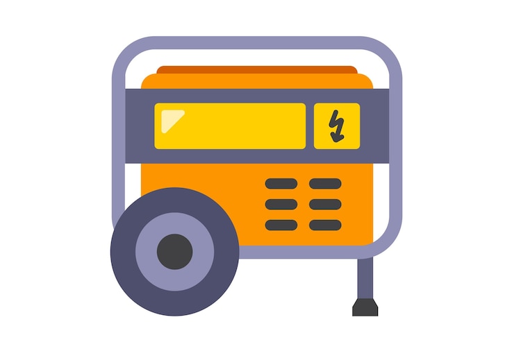 Vector generador de gasolina amarillo para la generación de electricidad