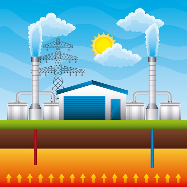 Vector generador de planta de energía geotérmica y almacenamiento subterráneo