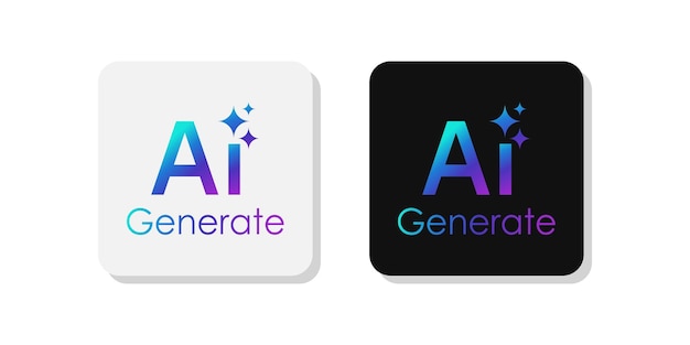 Generar un conjunto de botones de IA Inteligencia artificial concepto de símbolo de icono de logotipo para el diseño de UI UX