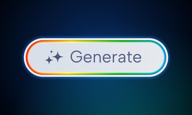 Generate AI button panel Command entry panel for generating ideas Machine learning and artificial intelligence concept Vector 3D illustration