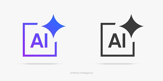 Generate AI button symbol Artificial intelligence sign button Machine learning generator and gen
