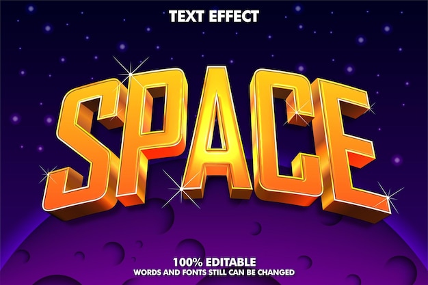 Genial efecto de texto dorado 3d con espacio