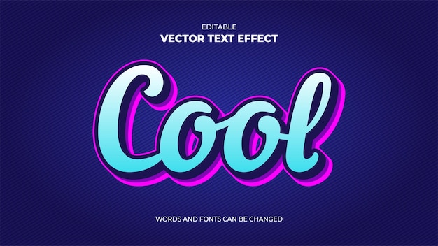 Vector genial efecto de texto editable con color azul y morado