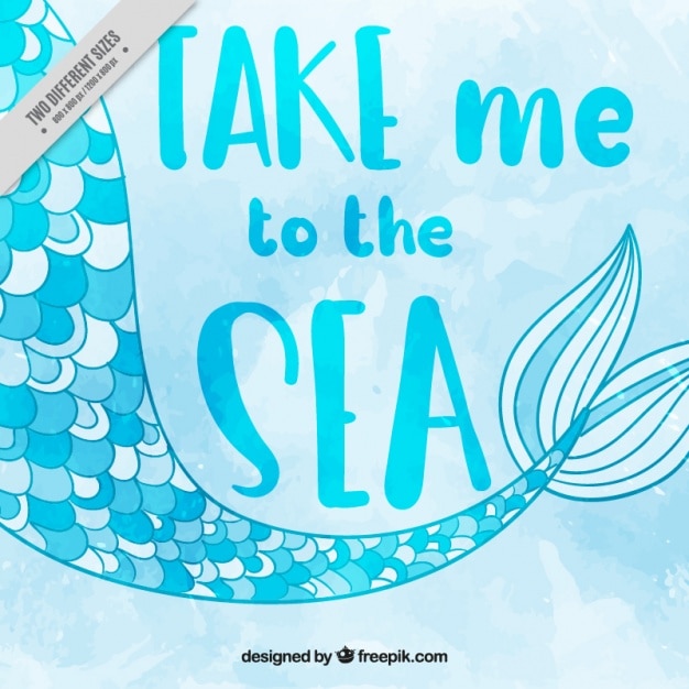 Genial fondo azul con sirena