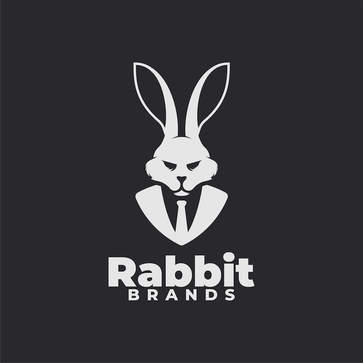 genial logotipo de conejo