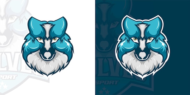 Vector genial logotipo de mascota lobo para tu equipo